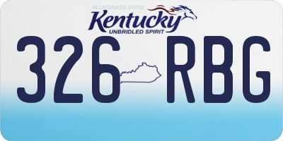 KY license plate 326RBG