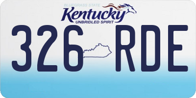 KY license plate 326RDE