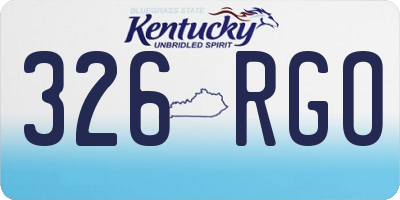 KY license plate 326RGO