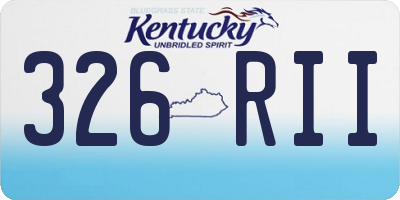 KY license plate 326RII