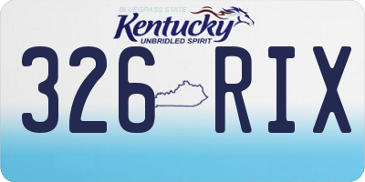 KY license plate 326RIX