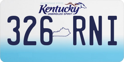 KY license plate 326RNI