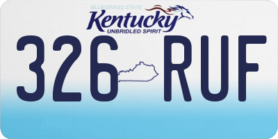 KY license plate 326RUF