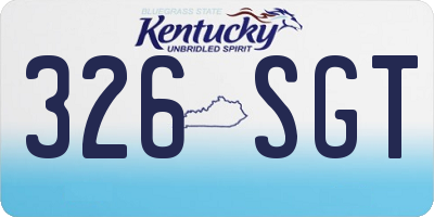 KY license plate 326SGT