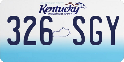 KY license plate 326SGY