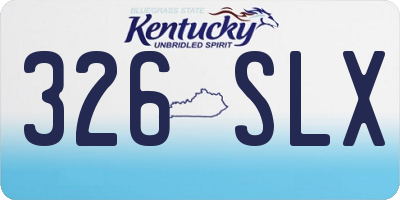 KY license plate 326SLX