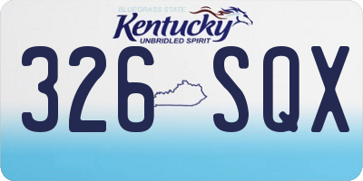 KY license plate 326SQX