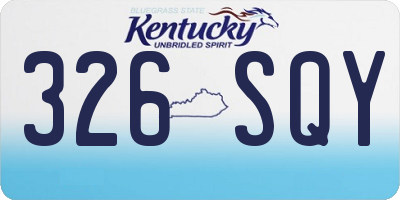 KY license plate 326SQY
