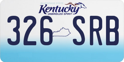 KY license plate 326SRB