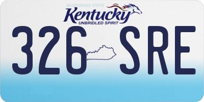 KY license plate 326SRE