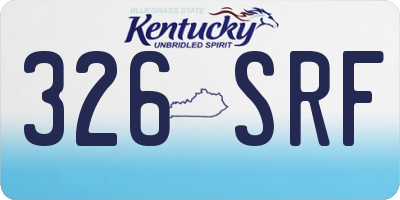 KY license plate 326SRF