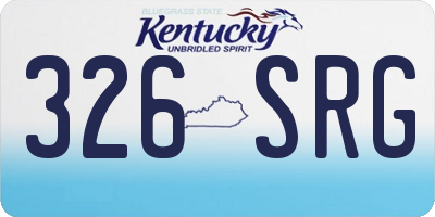 KY license plate 326SRG