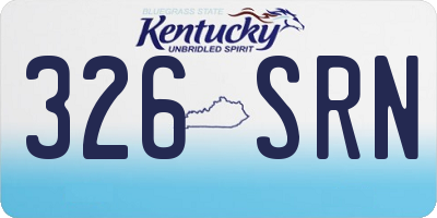 KY license plate 326SRN