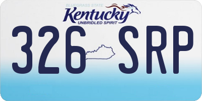 KY license plate 326SRP