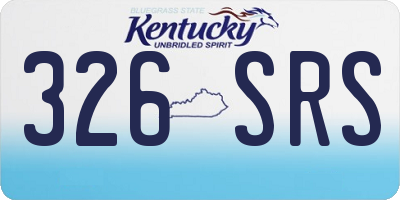 KY license plate 326SRS