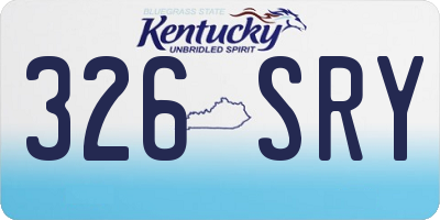 KY license plate 326SRY