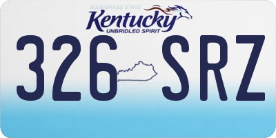 KY license plate 326SRZ