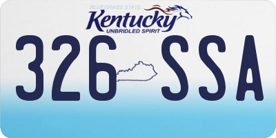 KY license plate 326SSA