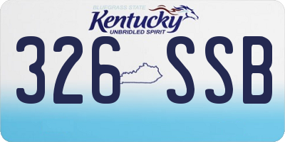 KY license plate 326SSB