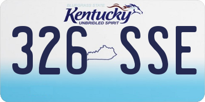 KY license plate 326SSE