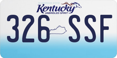 KY license plate 326SSF
