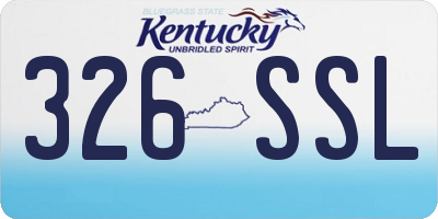 KY license plate 326SSL