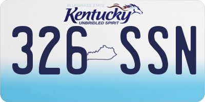 KY license plate 326SSN