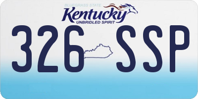 KY license plate 326SSP