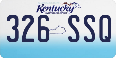 KY license plate 326SSQ