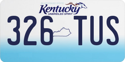 KY license plate 326TUS