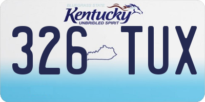 KY license plate 326TUX