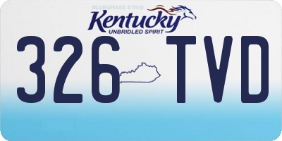 KY license plate 326TVD