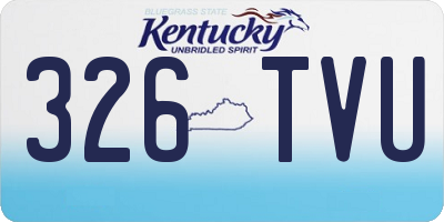 KY license plate 326TVU