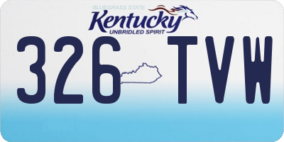 KY license plate 326TVW