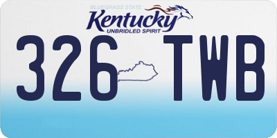 KY license plate 326TWB