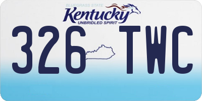 KY license plate 326TWC