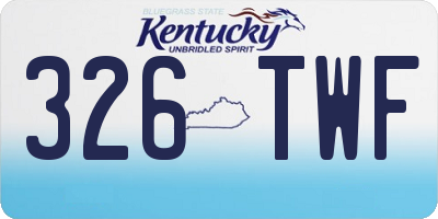 KY license plate 326TWF