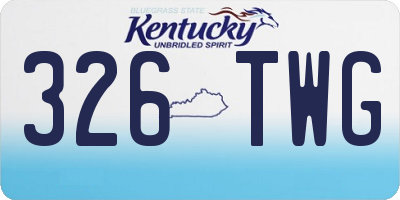KY license plate 326TWG