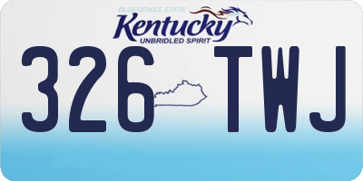 KY license plate 326TWJ