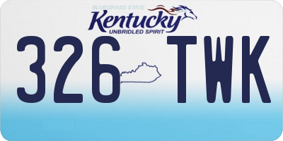 KY license plate 326TWK