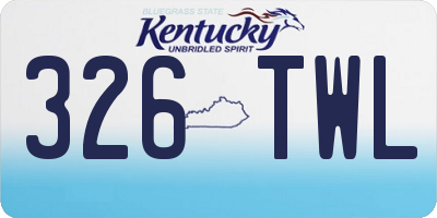 KY license plate 326TWL