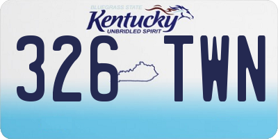 KY license plate 326TWN