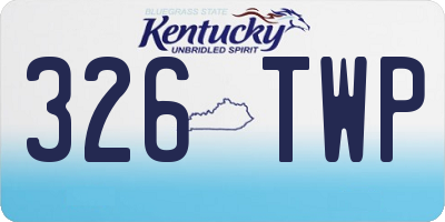 KY license plate 326TWP