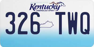 KY license plate 326TWQ
