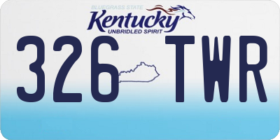 KY license plate 326TWR