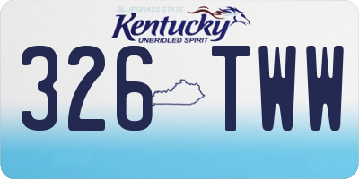 KY license plate 326TWW