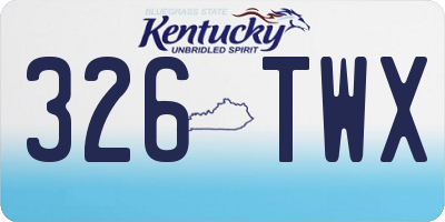 KY license plate 326TWX
