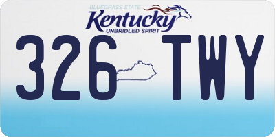 KY license plate 326TWY