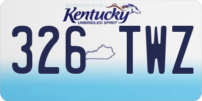 KY license plate 326TWZ