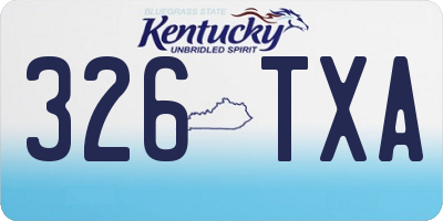 KY license plate 326TXA